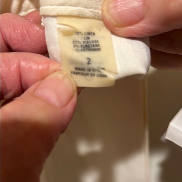 Vintage Elie Tahari Linen Cream Pants Size 2 - Picture 3 of 11